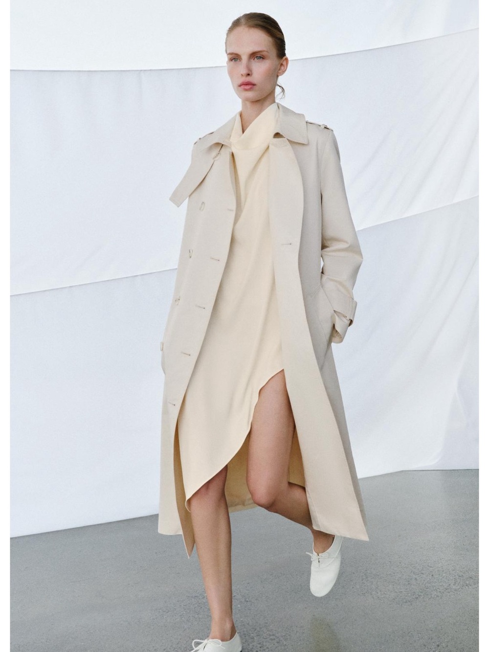 Zara Cream Trench Coat